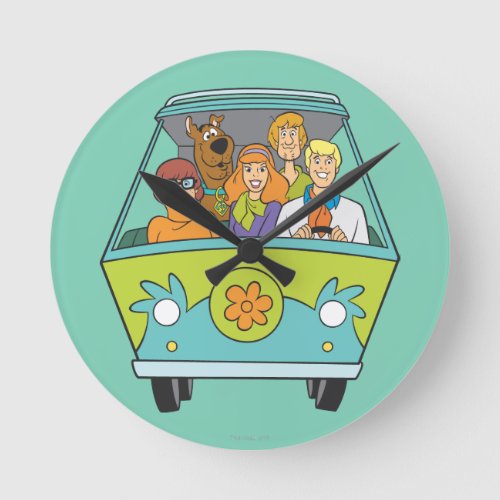 Scooby_Doo  The Gang Mystery Machine Round Clock