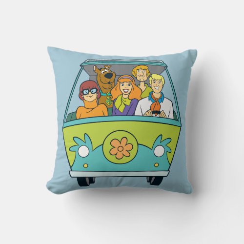 Scooby_Doo  The Gang Mystery Machine Throw Pillow