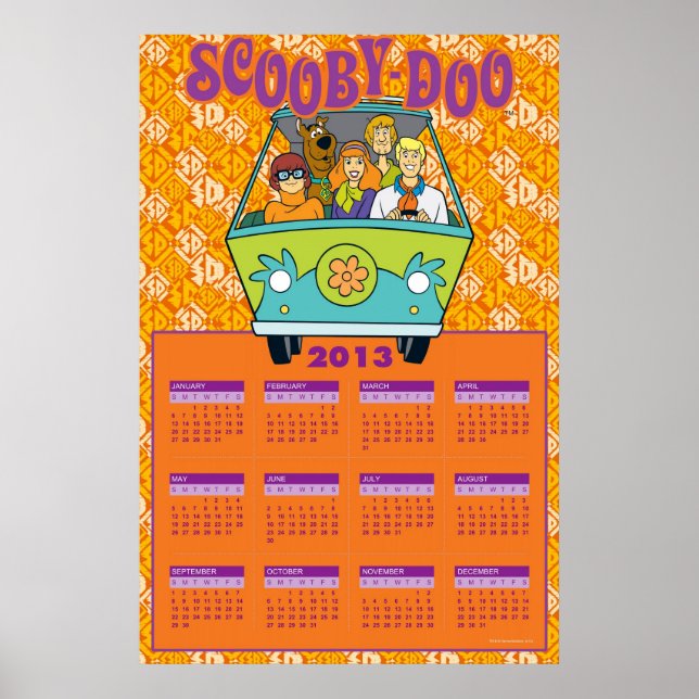 Scooby-Doo The Mystery Machine 2013 Calendar Poster (Front)