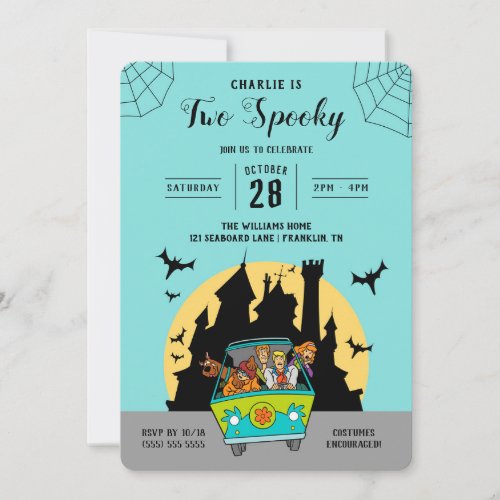 Scooby_Doo  Two Spooky Halloween Birthday Invitation