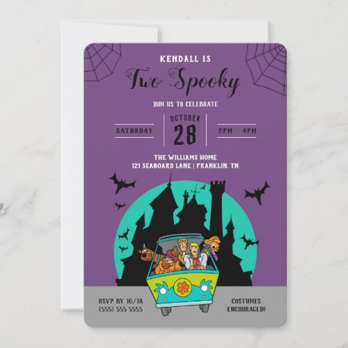 Scooby_Doo  Two Spooky Halloween Birthday Invitation