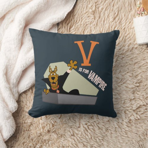 Scooby_Doo  V is for Vampire Throw Pillow