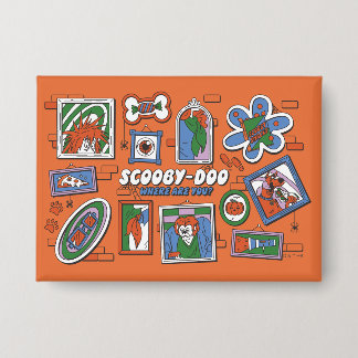 Scooby-Doo Wall of Halloween Picture Frames Button