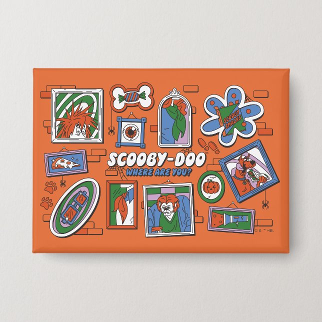 Scooby-Doo Wall of Halloween Picture Frames Button (Front)