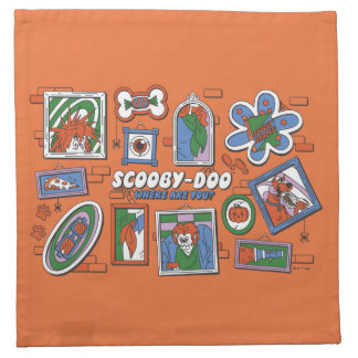 Scooby-Doo Wall of Halloween Picture Frames Cloth Napkin