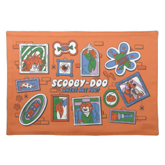 Scooby-Doo Wall of Halloween Picture Frames Cloth Placemat