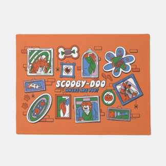 Scooby-Doo Wall of Halloween Picture Frames Doormat