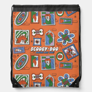 Scooby-Doo Wall of Halloween Picture Frames Drawstring Bag