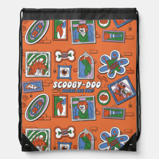 Scooby-Doo Wall of Halloween Picture Frames Drawstring Bag