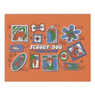 Scooby-Doo Wall of Halloween Picture Frames Faux Canvas Print