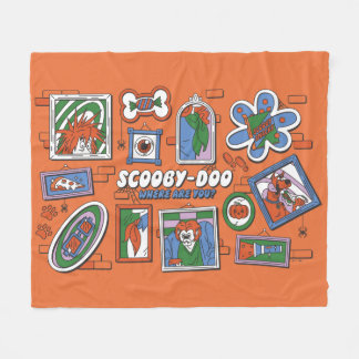 Scooby-Doo Wall of Halloween Picture Frames Fleece Blanket