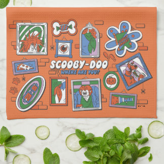 Scooby-Doo Wall of Halloween Picture Frames Kitchen Towel