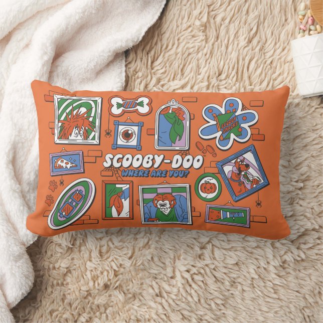 Scooby-Doo Wall of Halloween Picture Frames Lumbar Pillow (Blanket)