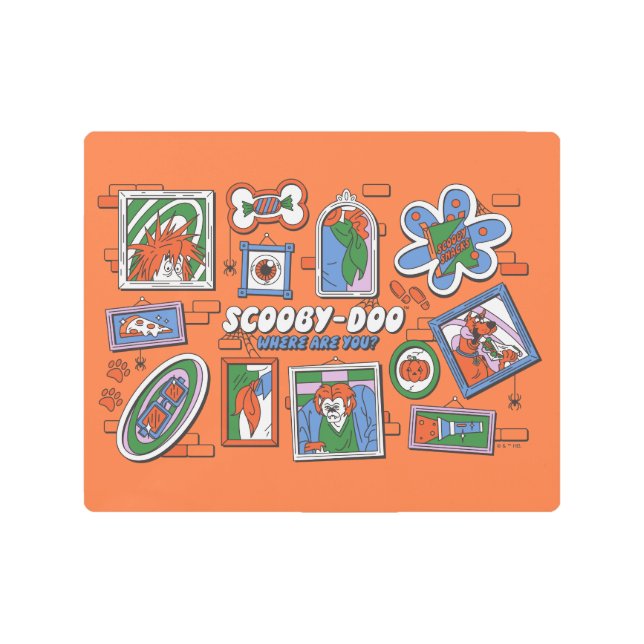 Scooby-Doo Wall of Halloween Picture Frames Metal Print (Front)