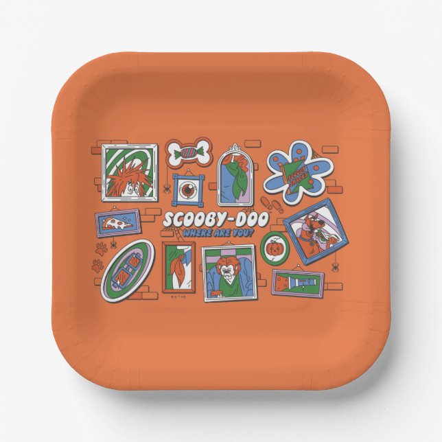 Scooby-Doo Wall of Halloween Picture Frames Paper Plates (Front)