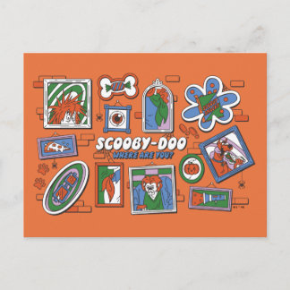 Scooby-Doo Wall of Halloween Picture Frames Postcard