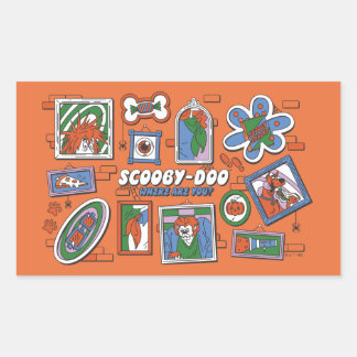 Scooby-Doo Wall of Halloween Picture Frames Rectangular Sticker
