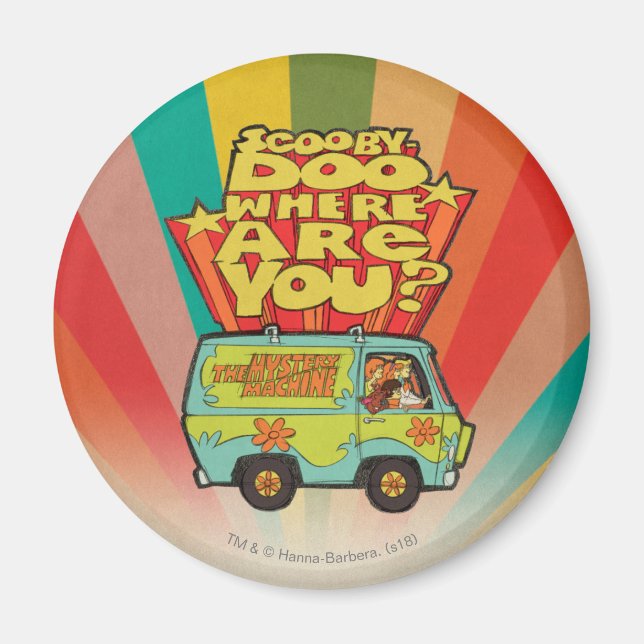 Scooby-Doo | "Where Are You?" Retro Cartoon Van Magnet (Front)