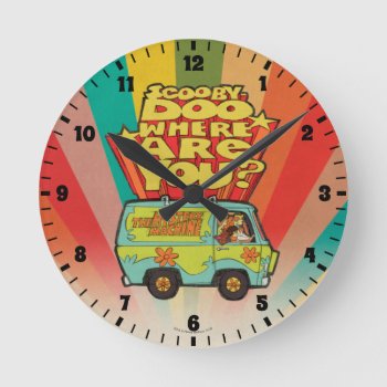 Scooby-doo | "where Are You?" Retro Cartoon Van Round Clock by scoobydoo at Zazzle