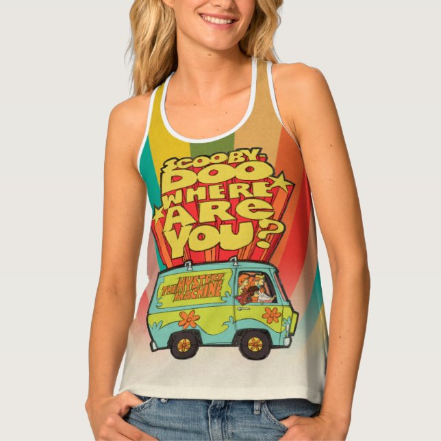 Scooby-Doo | "Where Are You?" Retro Cartoon Van Tank Top (Front)