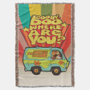 Scooby-Doo "Where Are You?" Retro Cartoon Van Throw Blanket