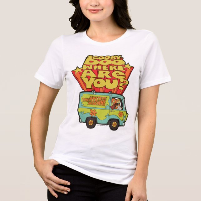 Scooby-Doo | "Where Are You?" Retro Cartoon Van Tri-Blend Shirt (Front)