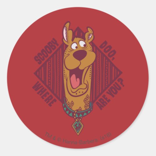 Scooby_Doo Where Are You Tribal Graphic Classic Round Sticker
