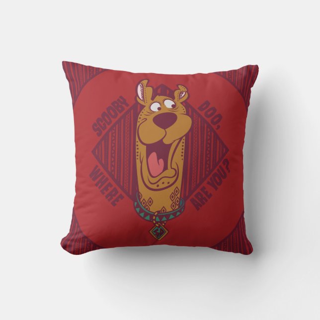 Scooby-Doo Where Are You Tribal Graphic Throw Pillow (Front)