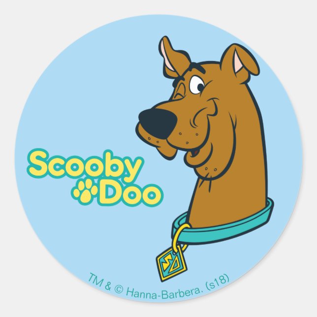 Scooby-Doo Winking Classic Round Sticker (Front)
