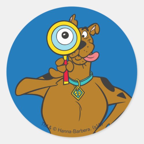 Scooby_Doo With Magnifying Glass Classic Round Sticker