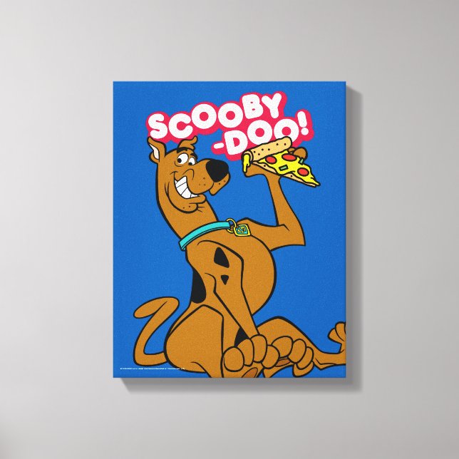Scooby-Doo With Pizza Slice Canvas Print (Front)