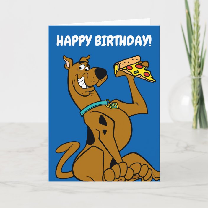 Scooby-Doo With Pizza Slice Card | Zazzle.com