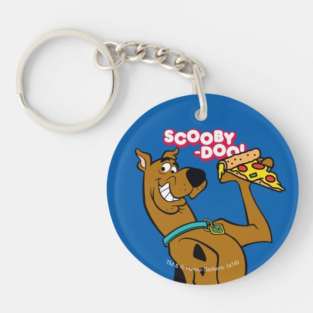 Scooby-Doo With Pizza Slice Keychain (Front)