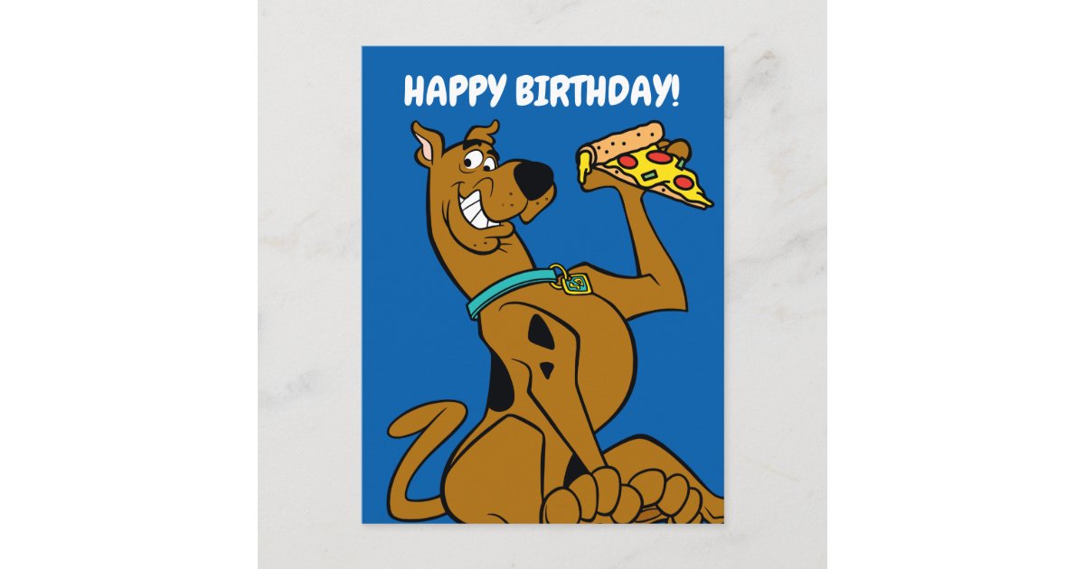 Scooby Doo With Pizza Slice Postcard Zazzle