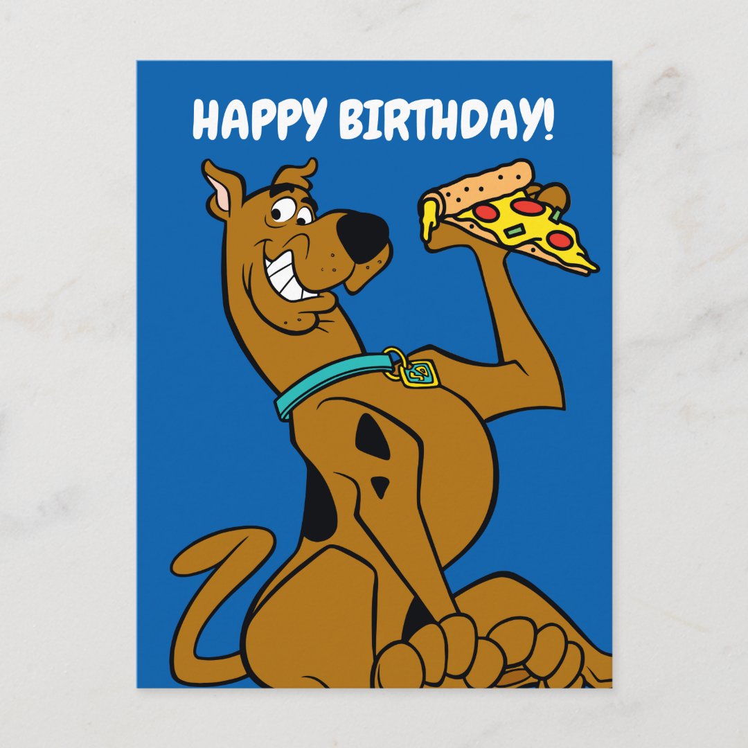 Scooby-Doo With Pizza Slice Postcard | Zazzle