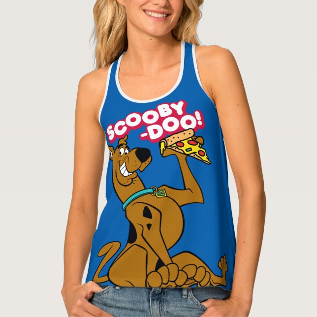 Scooby-Doo With Pizza Slice Tank Top (Front)