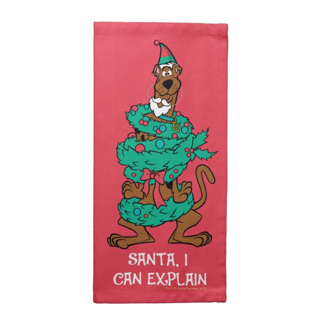 Scooby-Doo Wrapped In Wreaths Cloth Napkin (Half Fold)
