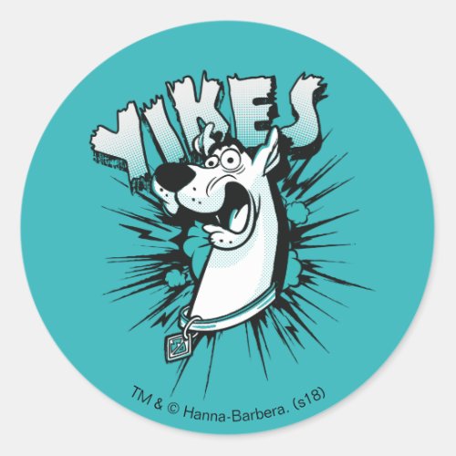 Scooby_Doo Yikes Halftone Graphic Classic Round Sticker