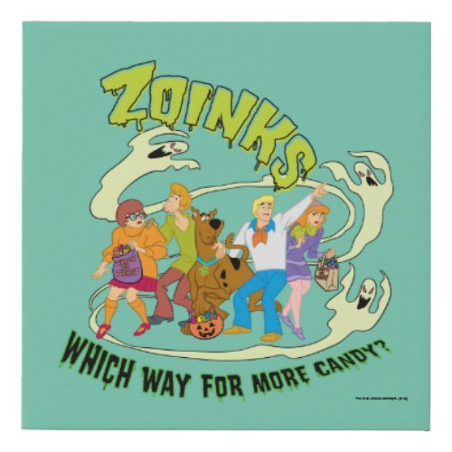 Scooby_Doo  Zoinks Which Way for More Candy Faux Canvas Print