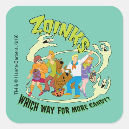 Scooby_Doo  Zoinks Which Way for More Candy Square Sticker