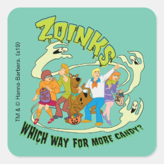 Scooby-Doo | Zoinks Which Way for More Candy? Square Sticker