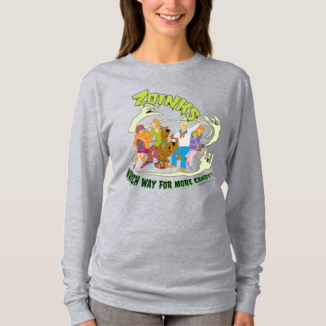 Scooby-Doo | Zoinks Which Way for More Candy? T-Shirt (Front)