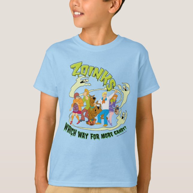Scooby-Doo | Zoinks Which Way for More Candy? T-Shirt (Front)