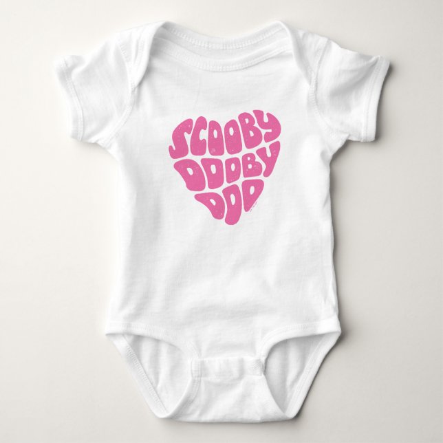 Scooby Dooby Doo Heart Baby Bodysuit (Front)
