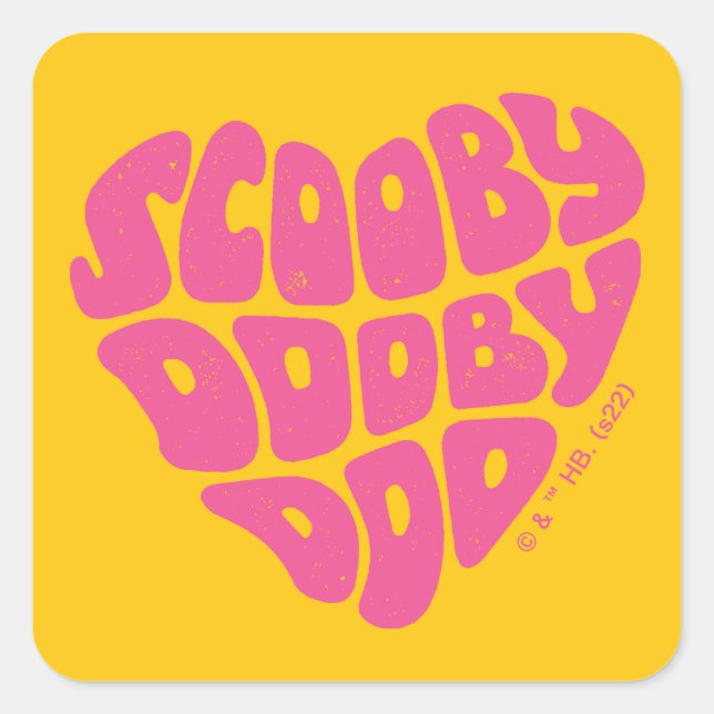 Scooby Dooby Doo Heart Square Sticker (Front)