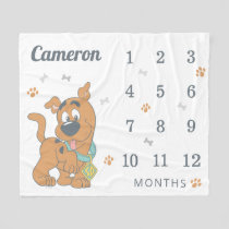 Scooby-Dooo Monthly Milestone Baby Fleece Blanket