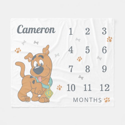 Scooby_Dooo Monthly Milestone Baby Fleece Blanket