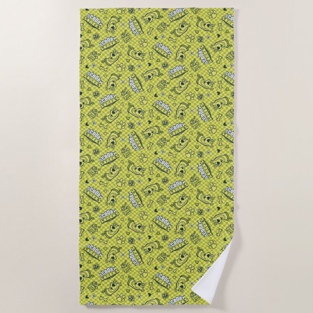 Scooby Snacks Galore Checker Pattern Beach Towel (Front)