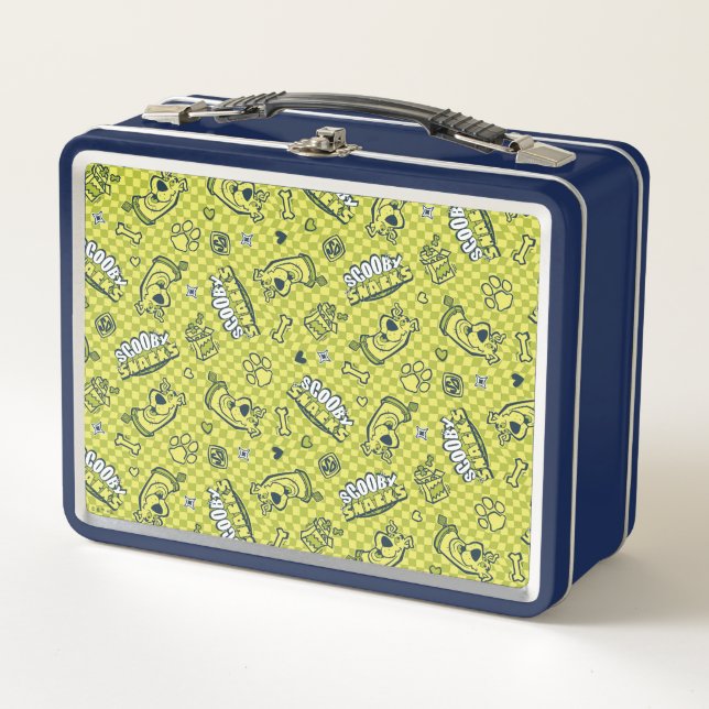Scooby Snacks Galore Checker Pattern Metal Lunch Box (Front)