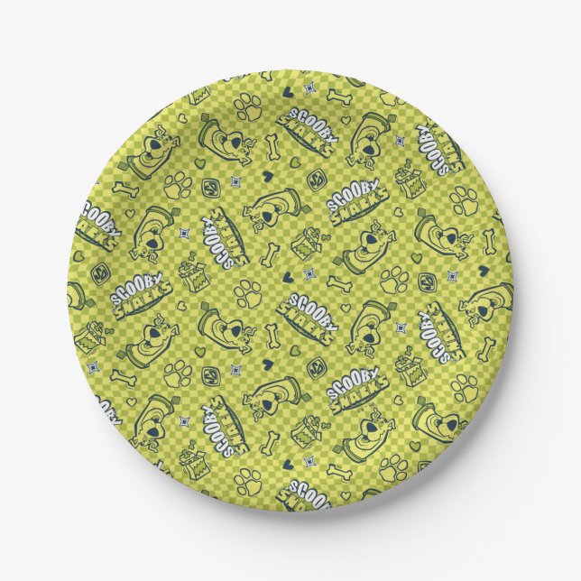 Scooby Snacks Galore Checker Pattern Paper Plates (Front)
